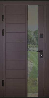 Вхідні двері Aвwehr модель Ufo (колір Ral 8019 + ТО) комплектація COTTAGE