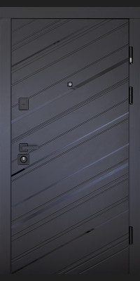 Вхідні двері Abwehr  модель Rain (Колір Чорна Шагрінь + Білий супермат) комплектація Megapolis MG3