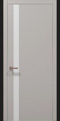 Міжкімнатні двері Папа Карло модель PL-04 колір Світло-сірий супермат