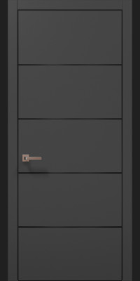 Міжкімнатні двері Папа Карло модель PL-02 колірТемно-сірий супермат