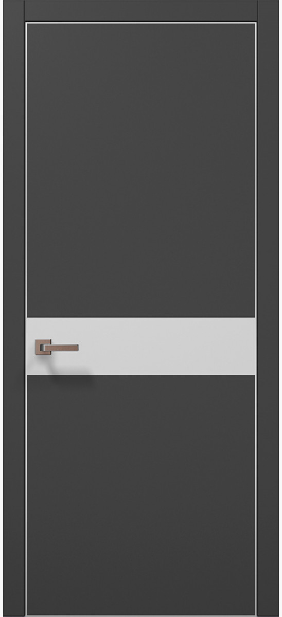 Міжкімнатні двері Папа Карло модель PL-03 колір Темно-сірий супермат