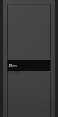 Міжкімнатні двері Папа Карло модель PL-03 колір Темно-сірий супермат