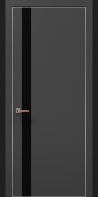 Міжкімнатні двері Папа Карло модель PL-04 колір Темно-сірий супермат